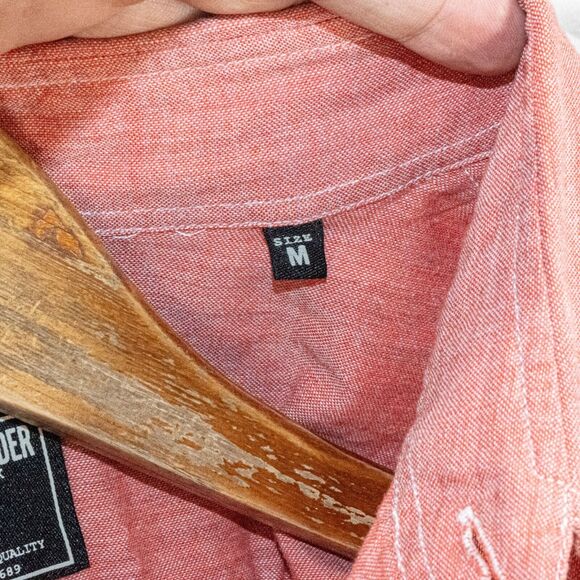 TODD SNYDER NY Men's Button up Shirt in Coral red Cotton Size Medium - Picture 5 of 6